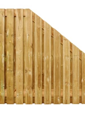 Grenen geschaafd plankenscherm 21-planks 15mm, 180x180cm, recht aflopend, groen geïmpregneerd (1064127)