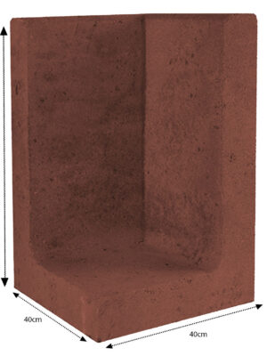 L-Element Hoek 40x40x60cm Corten