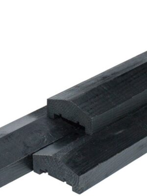 Gardenlux Grenen afdekkap met sponning zwart gespoten 4,5x8,8x180cm