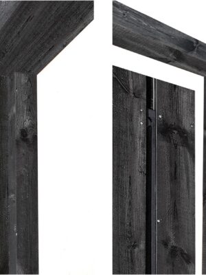 Gardenlux Grenen deurkozijn met aanslagligger zwart gespoten H210xB90-150cm