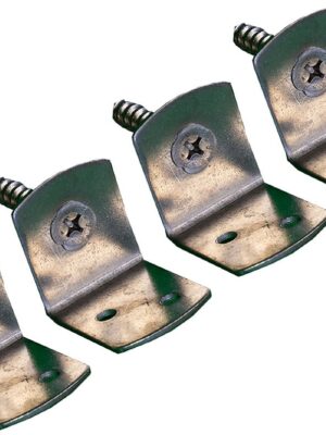 L-beslag t.bv. houten paal set van 4 st incl. schroeven, RVS