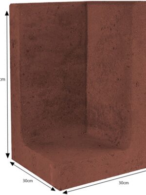 L-Element Hoek 30x30x40cm Corten