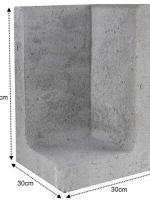L-Element Hoek 30x30x50cm Grijs