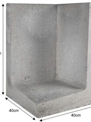 L-Element Hoek 40x40x60cm Grijs